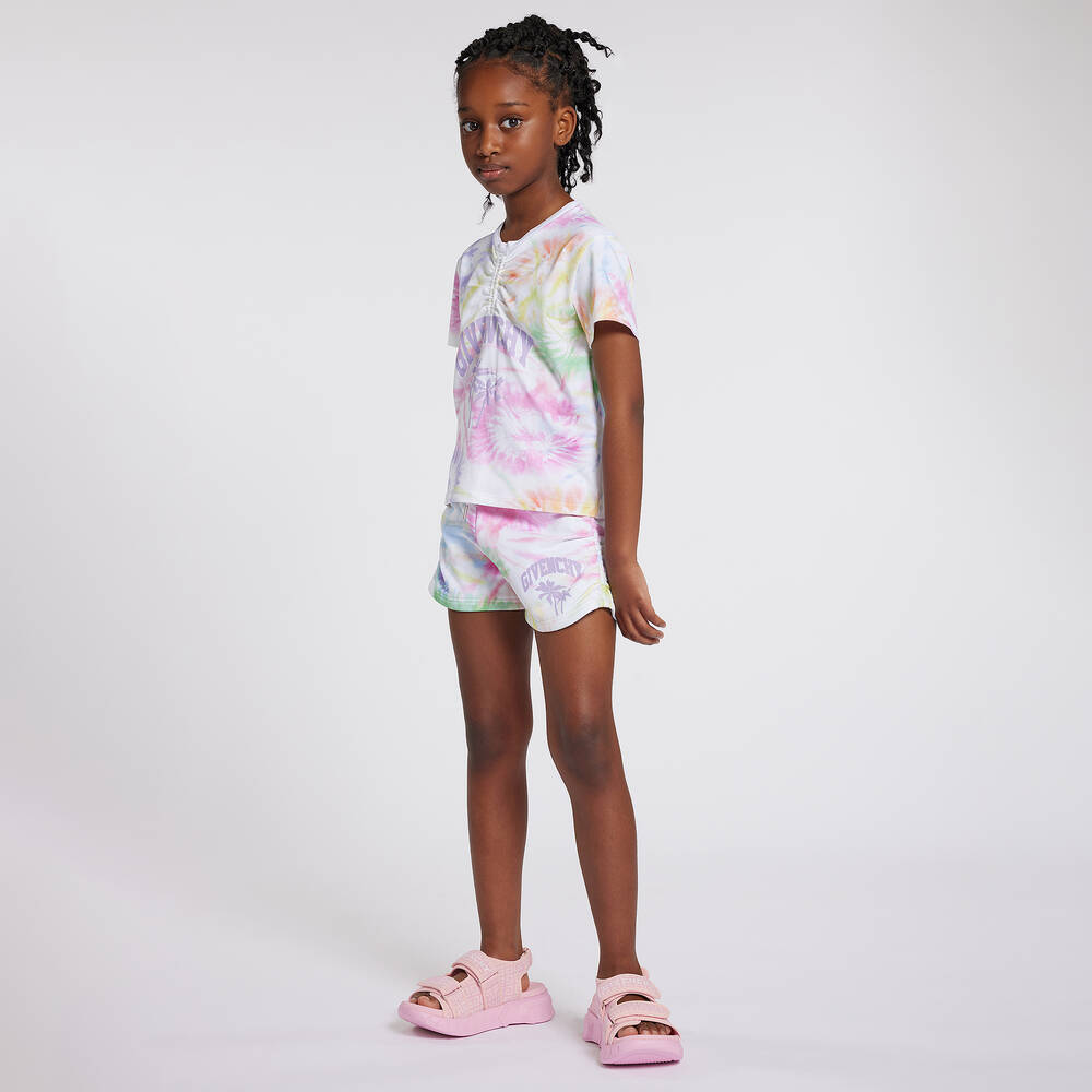 Givenchy-Белая разноцветная футболка тай-дай для девочек | Childrensalon Outlet