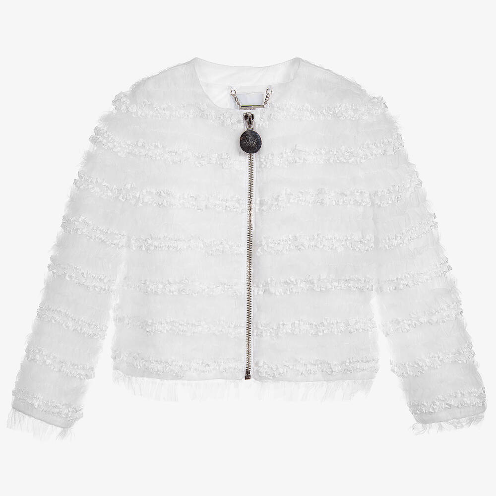 Givenchy - Girls White Tulle Jacket | Childrensalon
