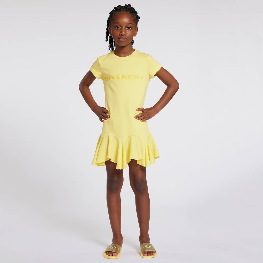 Givenchy Girls Yellow Cotton Jersey Dress
