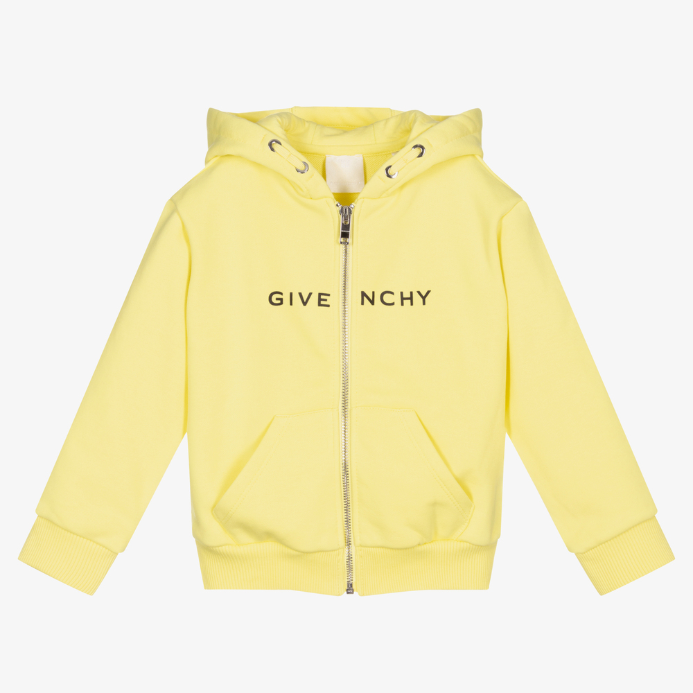 Givenchy - توب هودي قطن جيرسي لون أصفر للبنات | Childrensalon