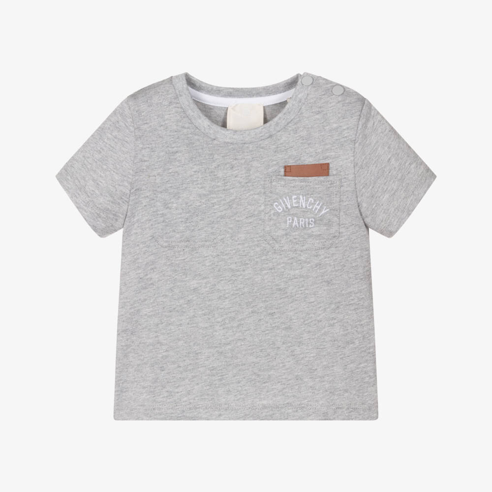 Givenchy-Grey Logo Pocket T-shirt | Childrensalon Outlet