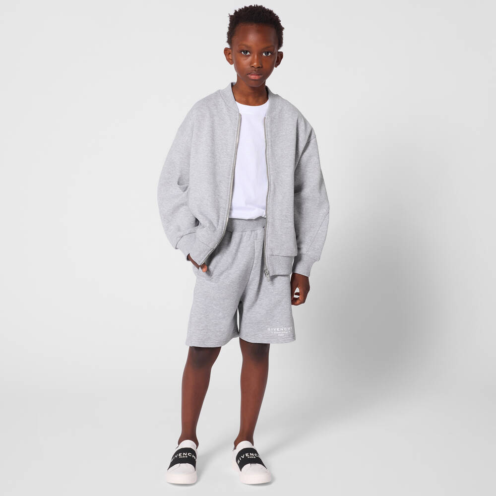 Givenchy-Grey Logo Shorts | Childrensalon Outlet