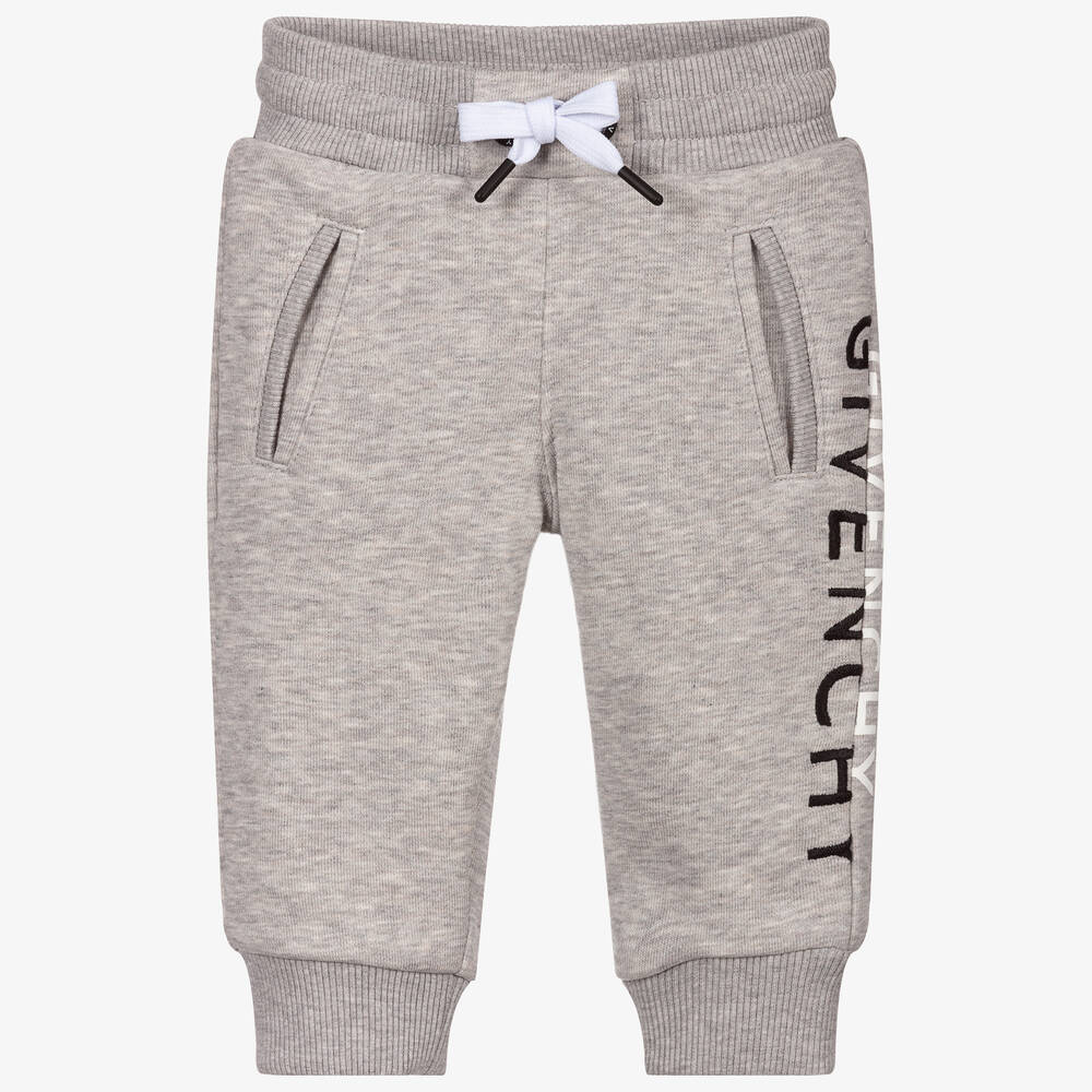GIVENCHY Grey Split Logo Baby Joggers