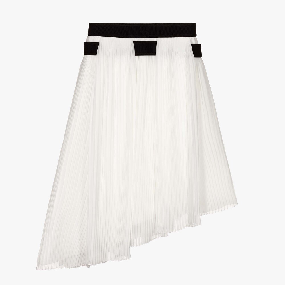 Ivory Pleated Chiffon Skirt