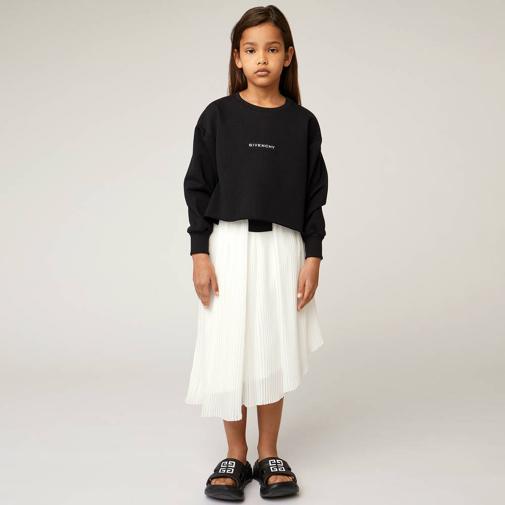 Givenchy-Ivory Pleated Chiffon Skirt | Childrensalon Outlet