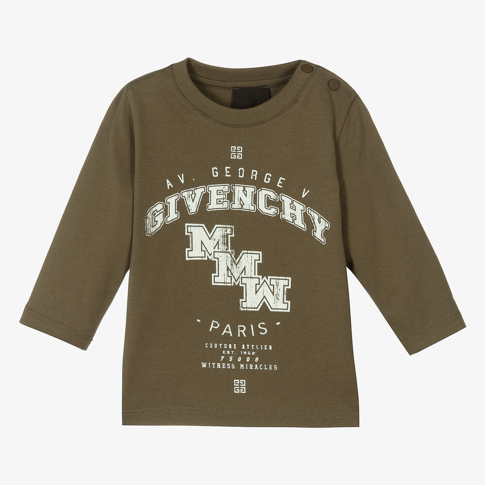 Givenchy - Хлопковый топ цвета хаки | Childrensalon