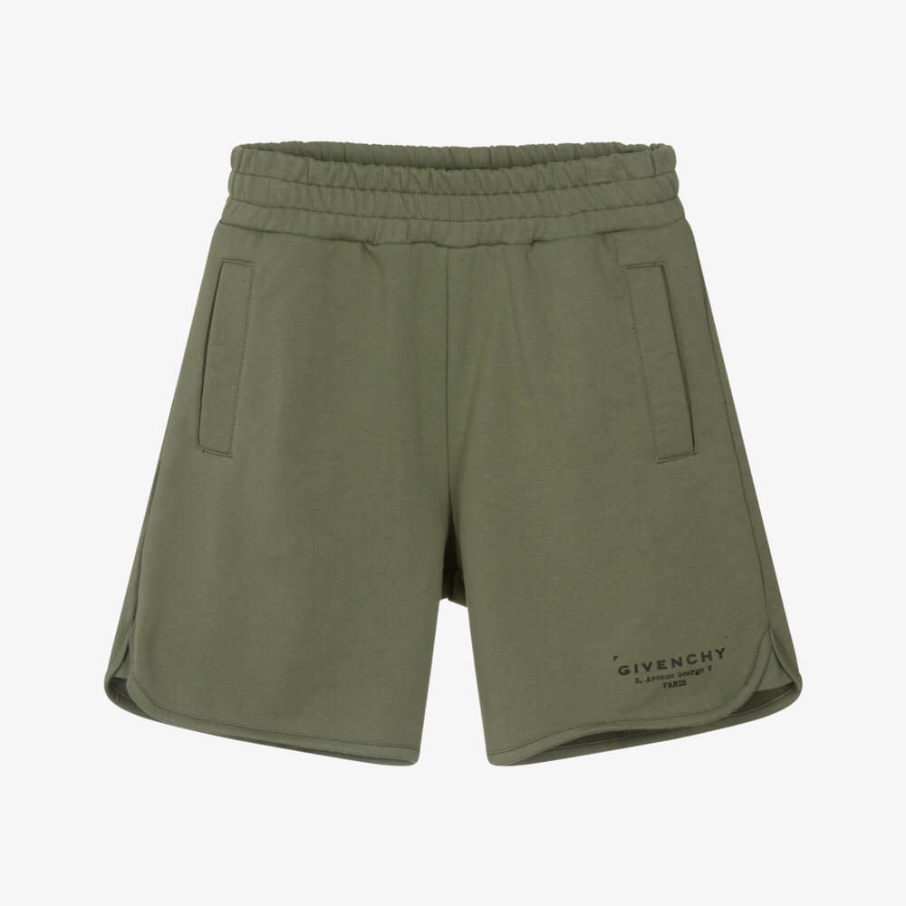 Givenchy-Khaki Logo Shorts | Childrensalon Outlet