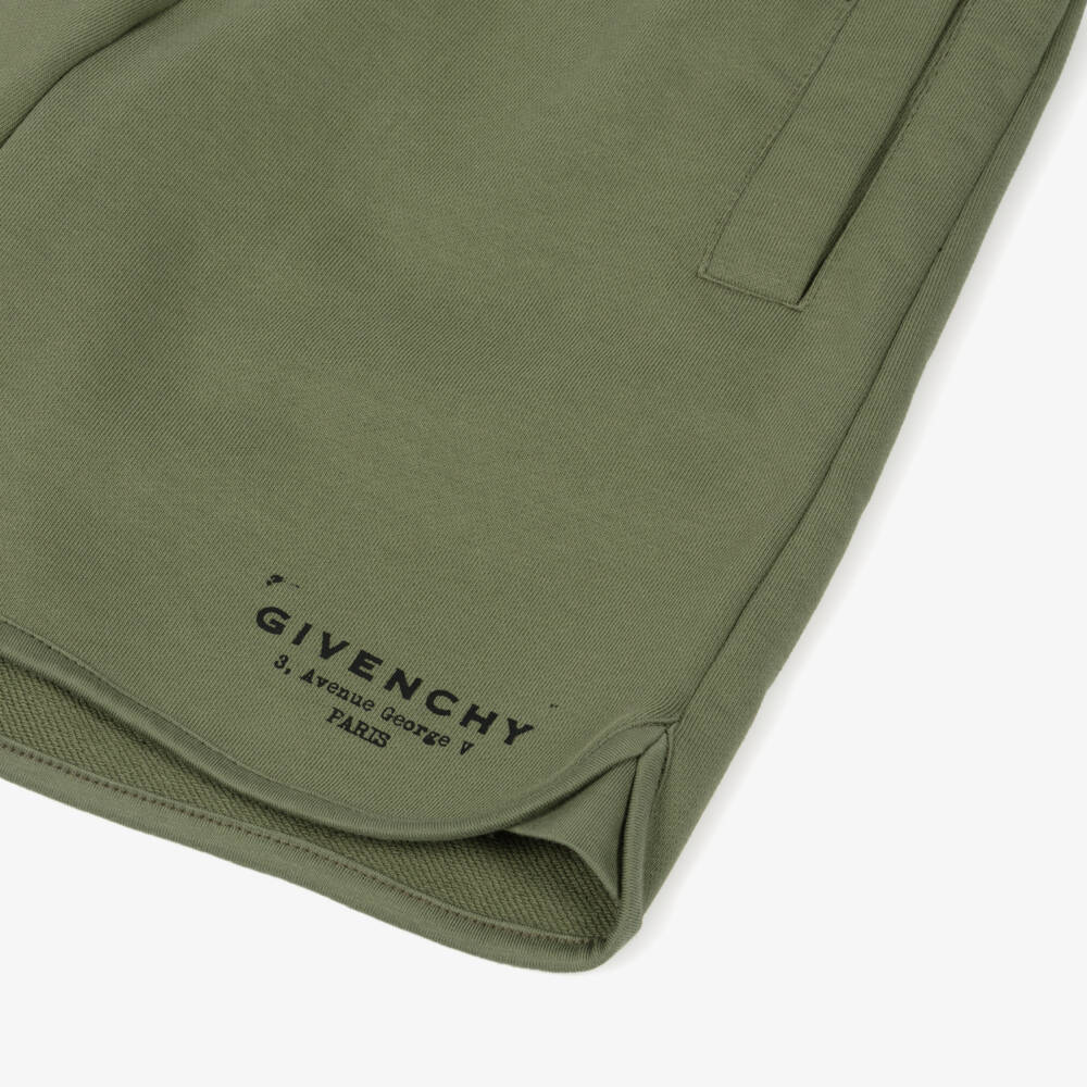 Givenchy-Khaki Logo Shorts | Childrensalon Outlet