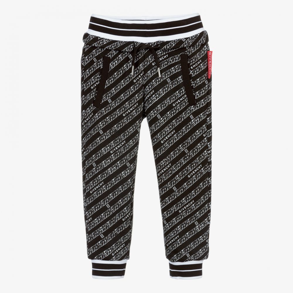 Givenchy - Black Chain Logo Joggers | Childrensalon