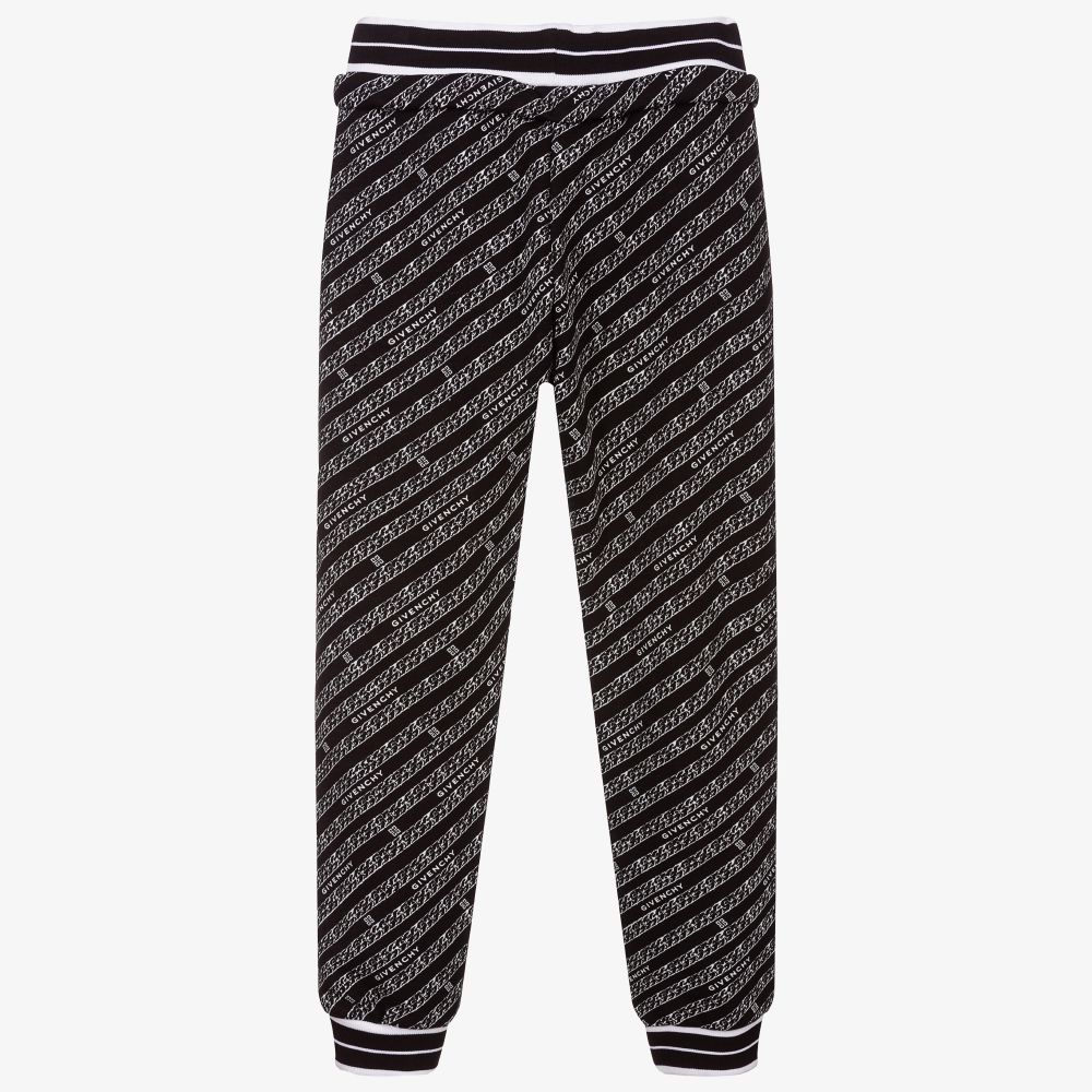 Givenchy - Black Chain Logo Joggers | Childrensalon