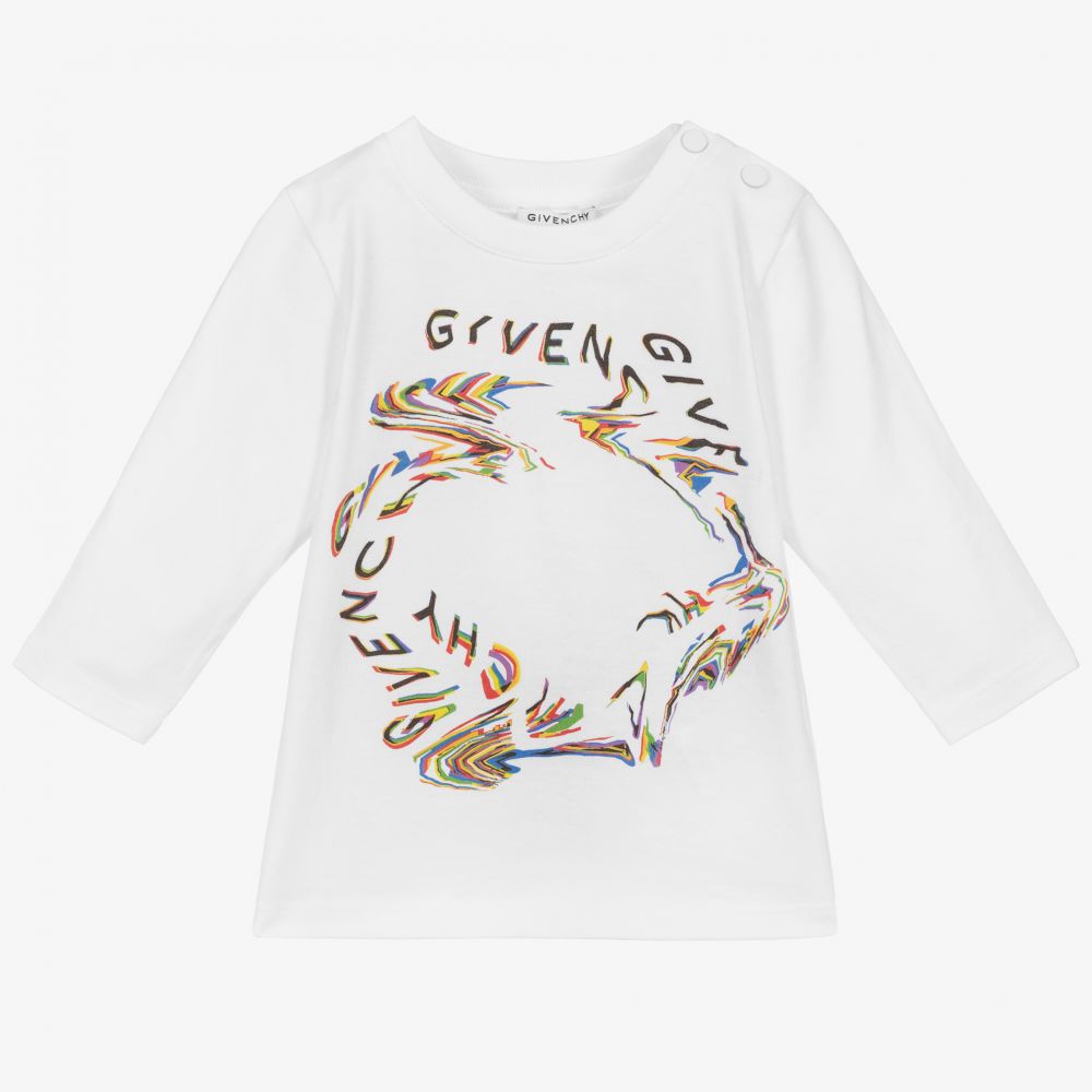 Givenchy - توب أطفال ولادي قطن لون أبيض | Childrensalon