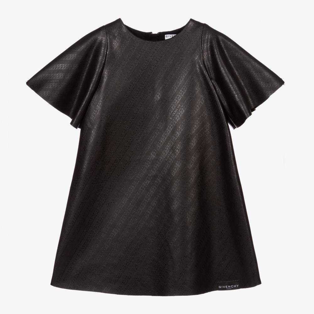 Givenchy - Robe noire en tissu enduit Fille | Childrensalon