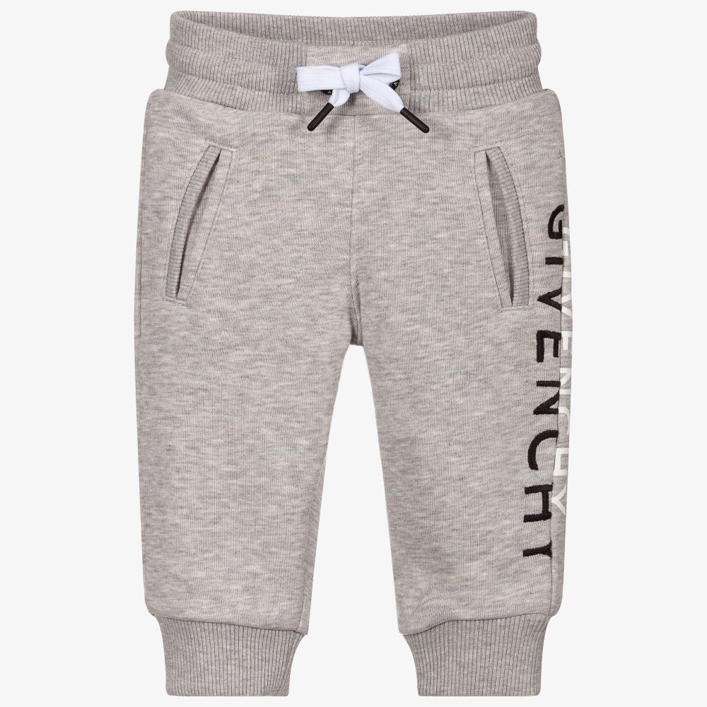 Givenchy - Grey Split Logo Baby Joggers | Childrensalon