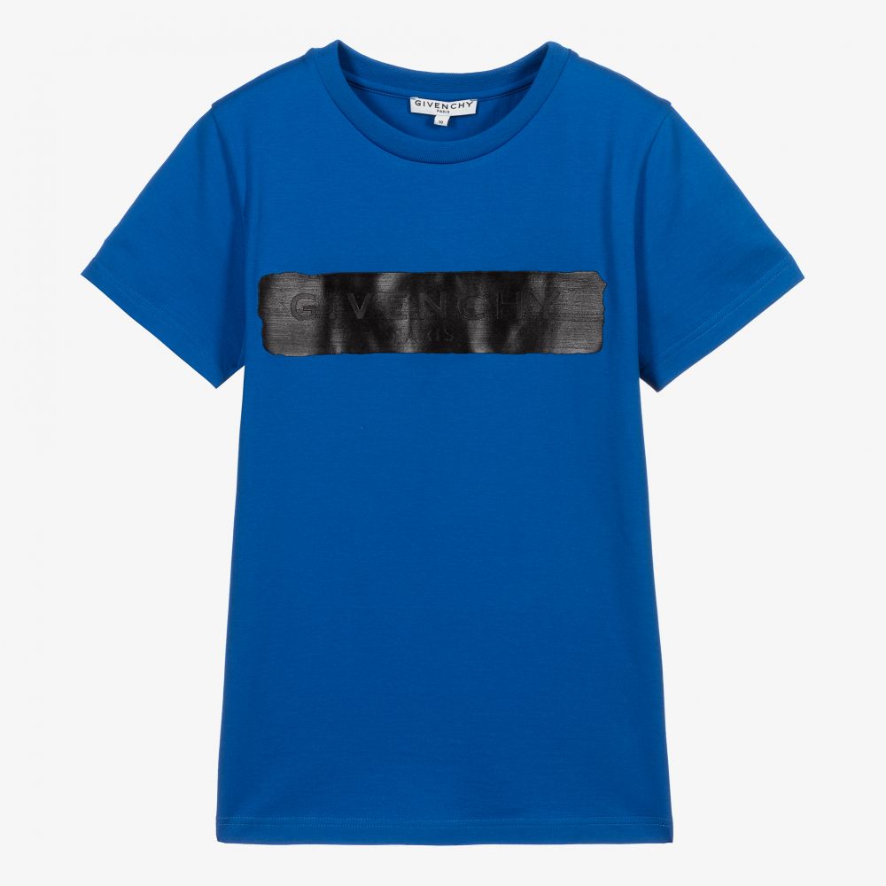 Givenchy - Teen Blue Paint Logo T-Shirt | Childrensalon