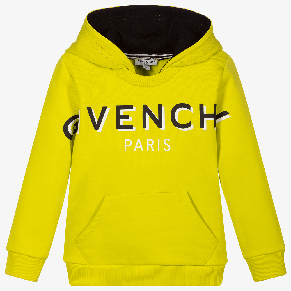 Givenchy - Sweat à capuche vert citron Bébé | Childrensalon