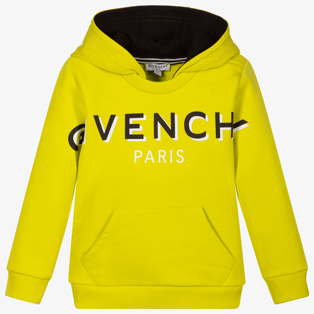 Logo cotton-blend jersey hoodie in green - Givenchy Kids