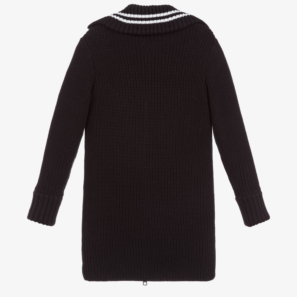 Long black cotton cardigan hotsell
