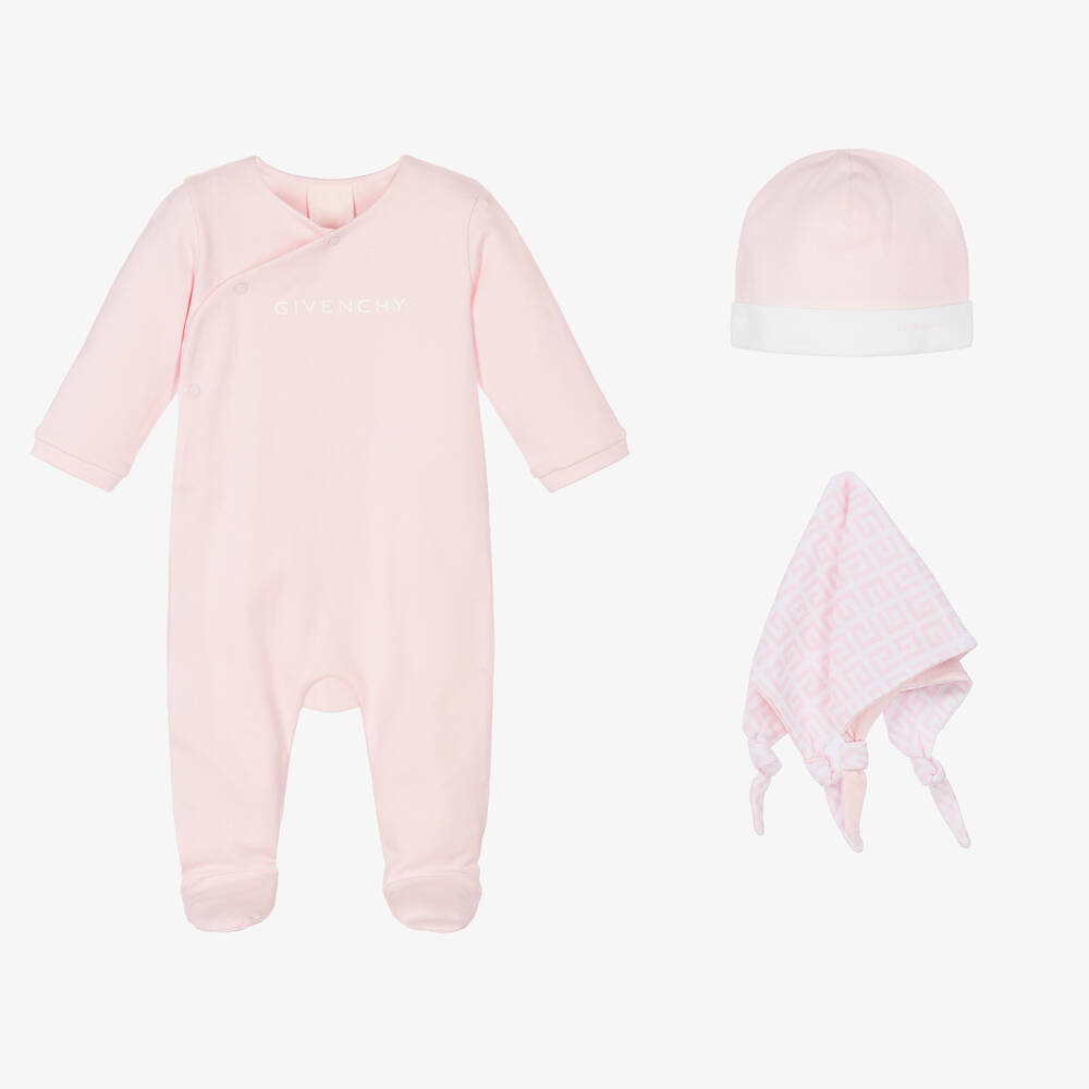 Givenchy - Pink Cotton Babysuit Gift Set | Childrensalon