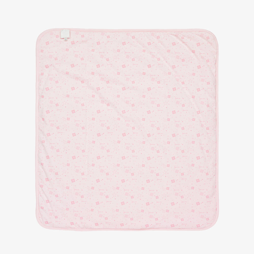 Givenchy-Pink Cotton Hat & Padded Blanket Set (78cm) | Childrensalon Outlet