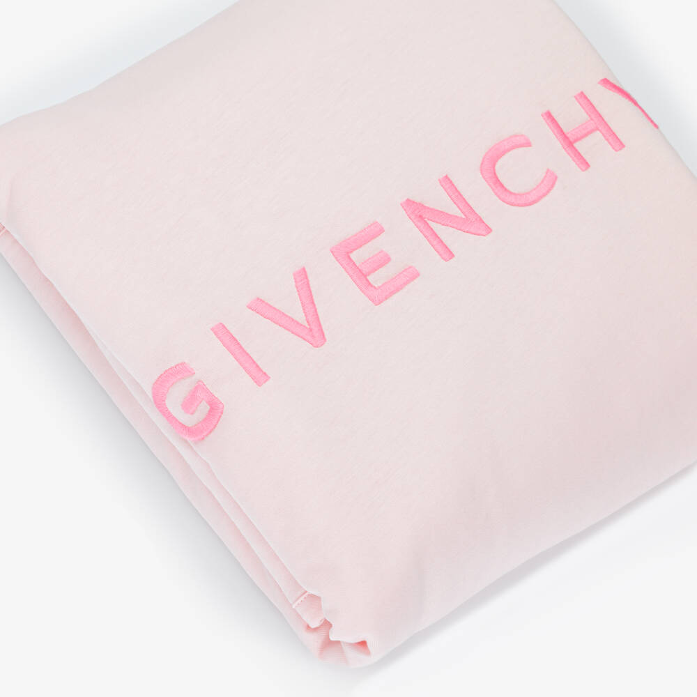 Givenchy-Pink Cotton Hat & Padded Blanket Set (78cm) | Childrensalon Outlet