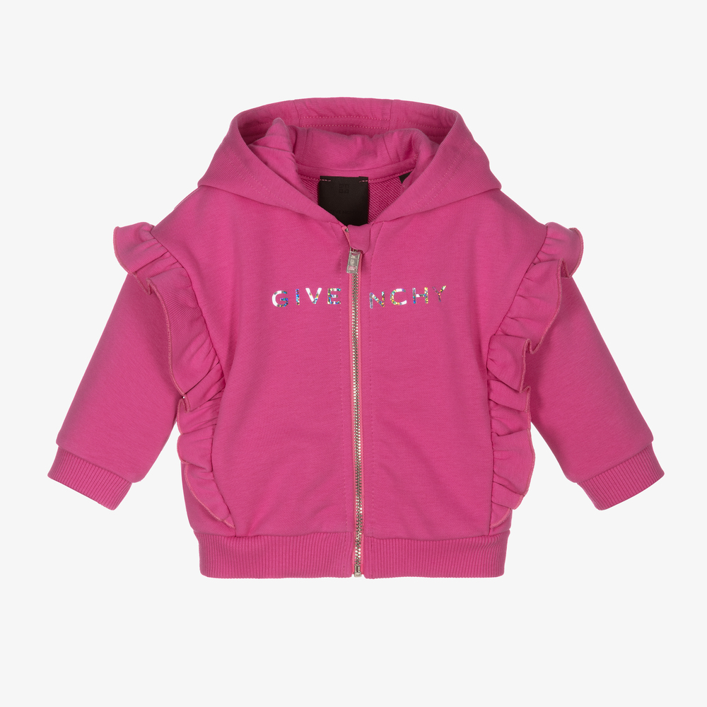 Givenchy - Veste zippée rose en coton | Childrensalon