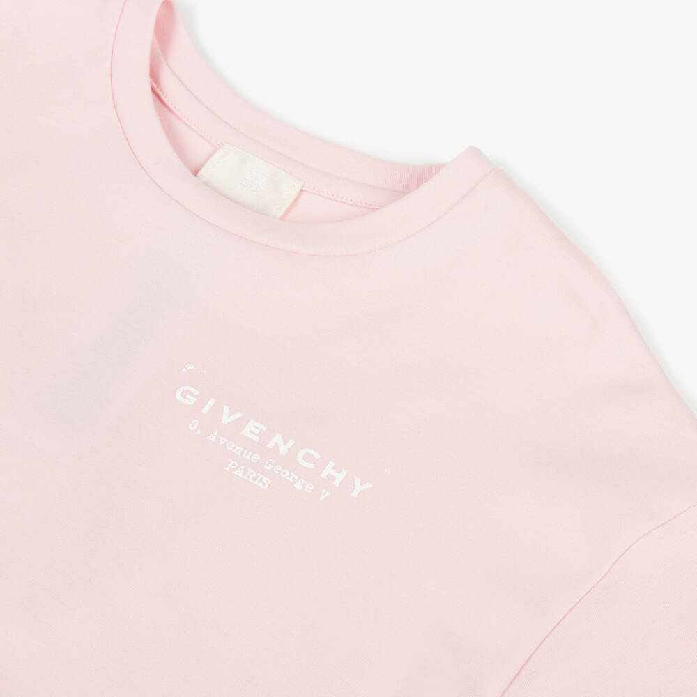 Givenchy-Розовая укороченная футболка Givenchy для девочек | Childrensalon Outlet