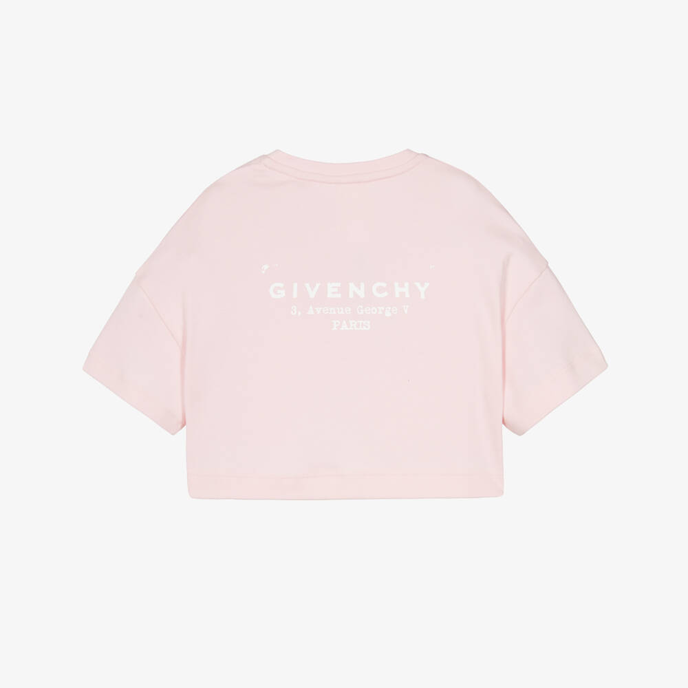 Givenchy-Розовая укороченная футболка Givenchy для девочек | Childrensalon Outlet