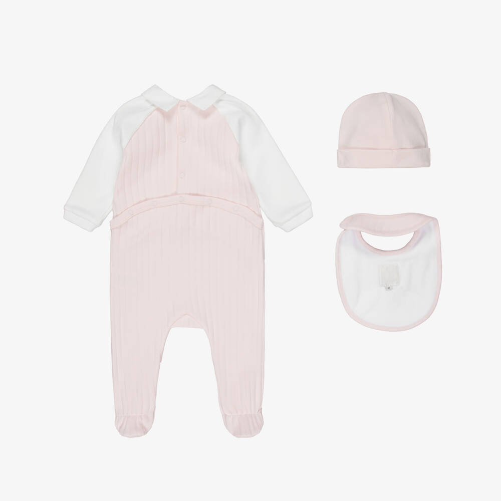 Givenchy-Pink Logo Print Cotton Babygrow Gift Set | Childrensalon Outlet