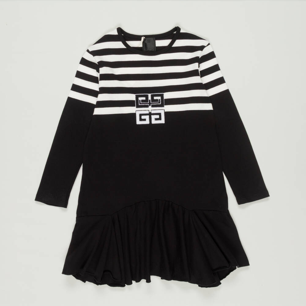 Givenchy-Preloved Girls Black Stripe Cotton Dress (6 years) | Childrensalon Outlet