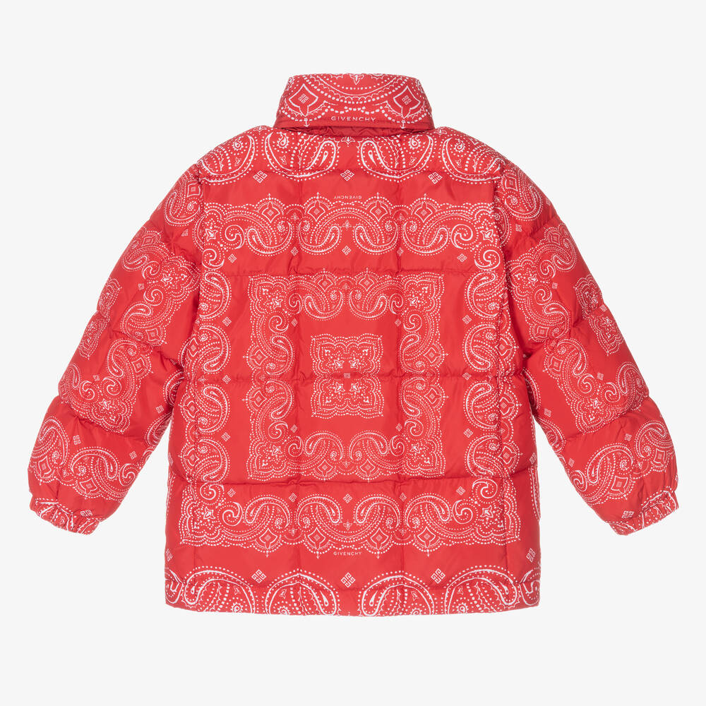 Givenchy-Red Bandana Print Down Jacket | Childrensalon Outlet