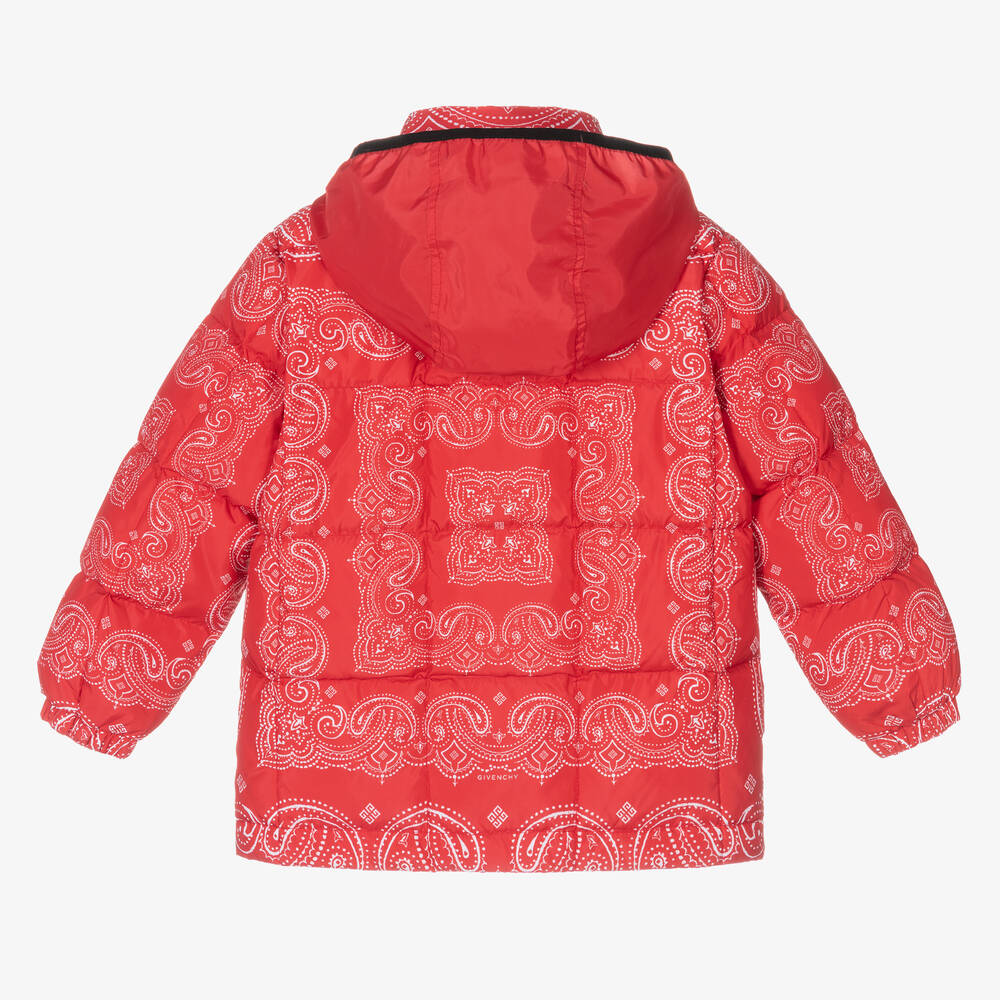 Givenchy-Red Bandana Print Down Jacket | Childrensalon Outlet