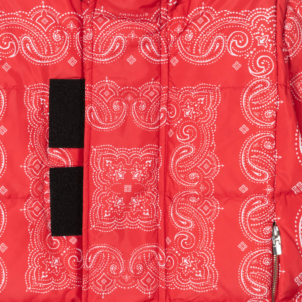 Givenchy-Red Bandana Print Down Jacket | Childrensalon Outlet