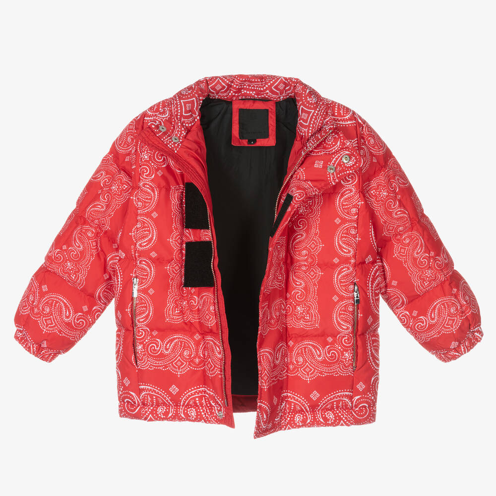 Givenchy-Red Bandana Print Down Jacket | Childrensalon Outlet