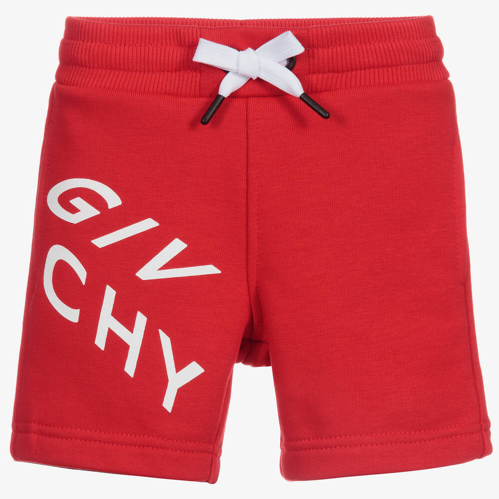 Givenchy - Red Logo Jersey Shorts | Childrensalon