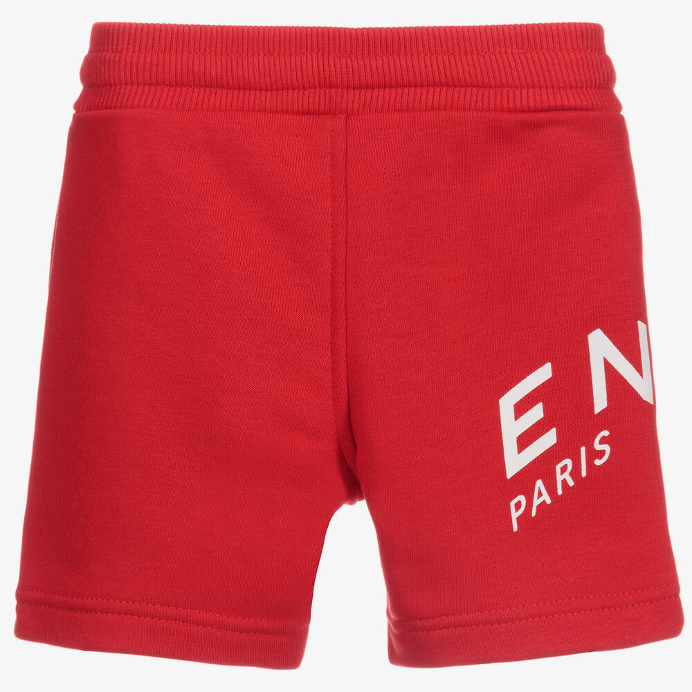 GIVENCHY Boys Red Logo Jersey Shorts