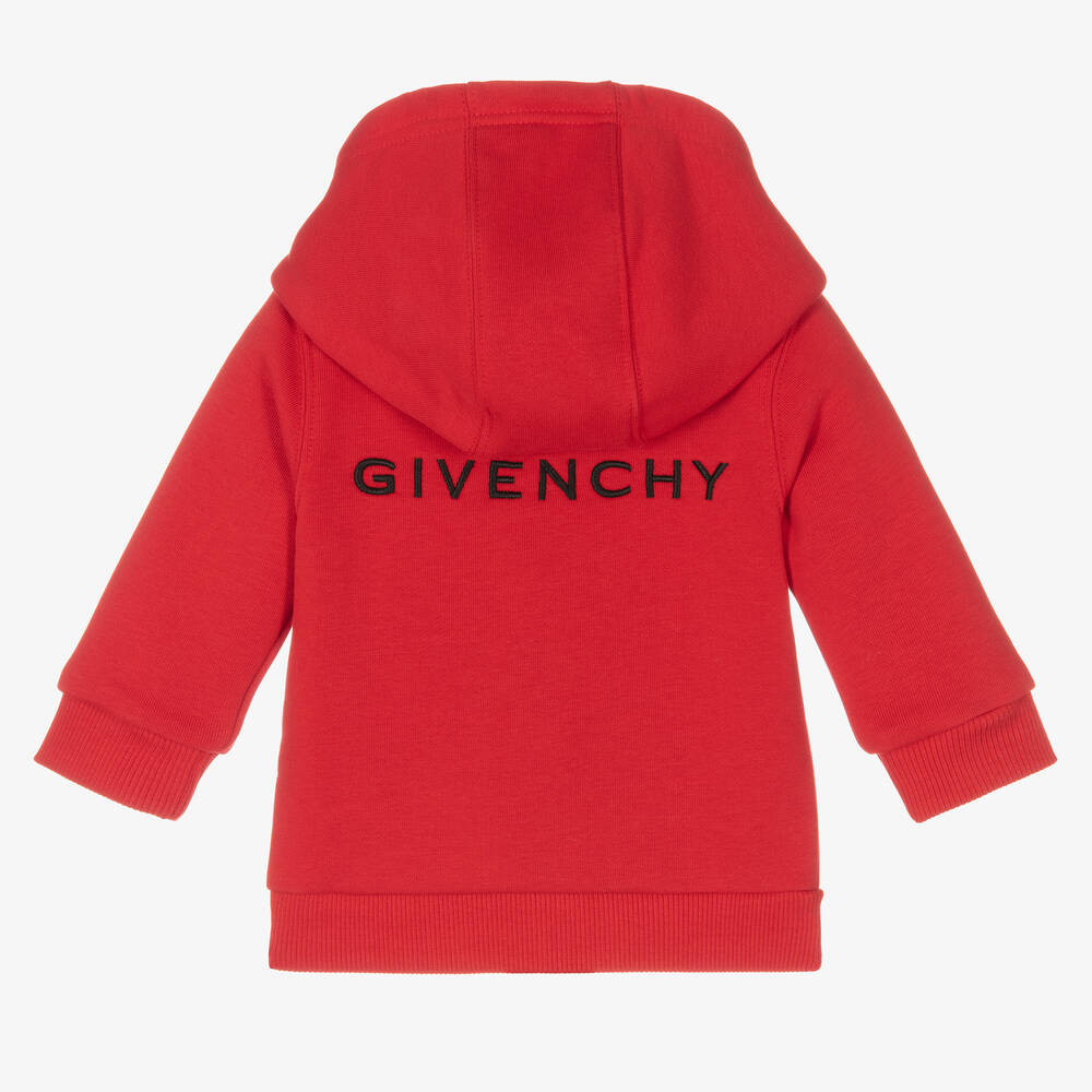 Givenchy - Red Velcro Logo Baby Hoodie | Childrensalon Outlet