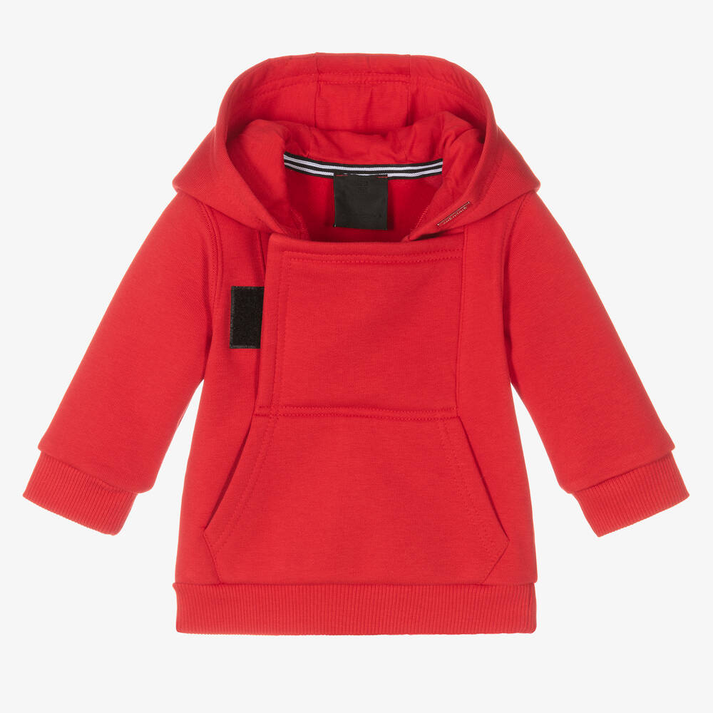 Givenchy - Red Velcro Logo Baby Hoodie | Childrensalon