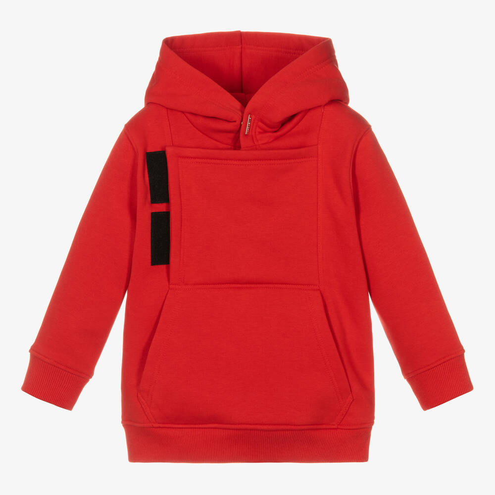 Givenchy - Sweat à capuche rouge scratché | Childrensalon