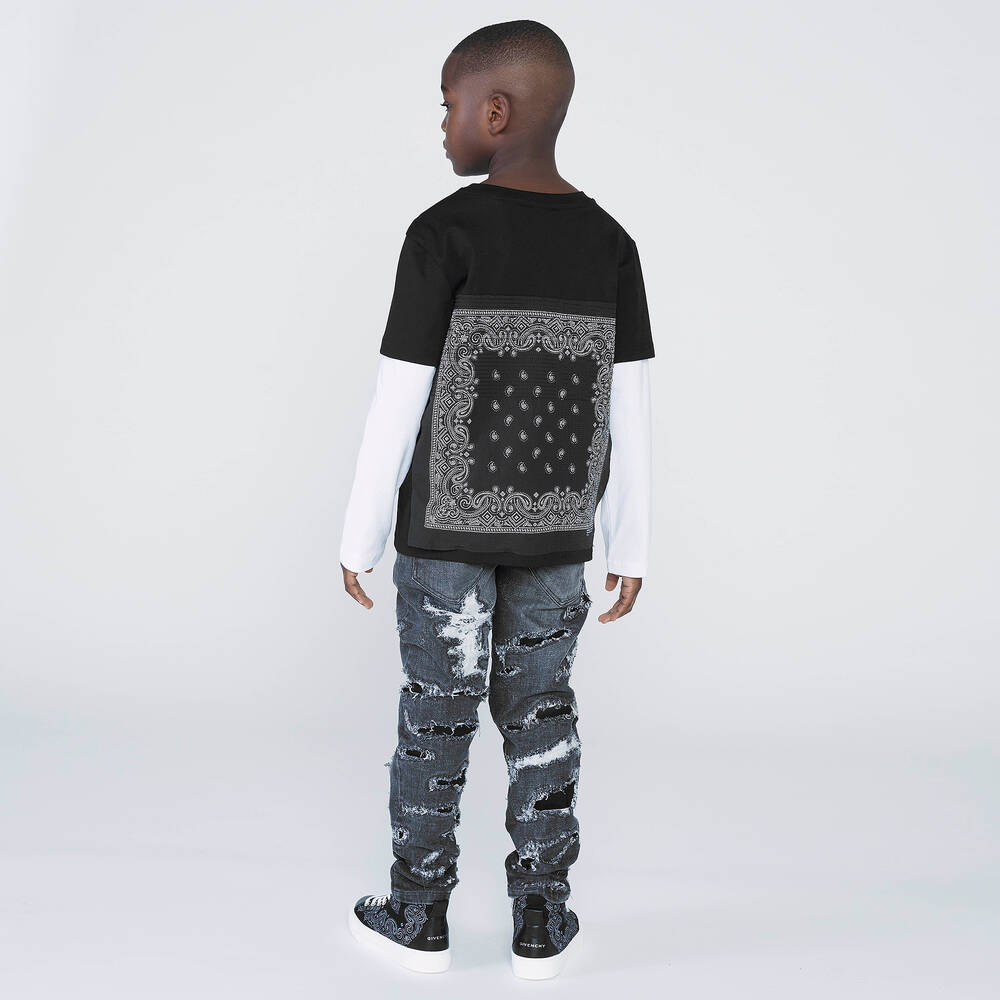 Givenchy-فستان تينز بناتي قطن لون أسود | Childrensalon Outlet