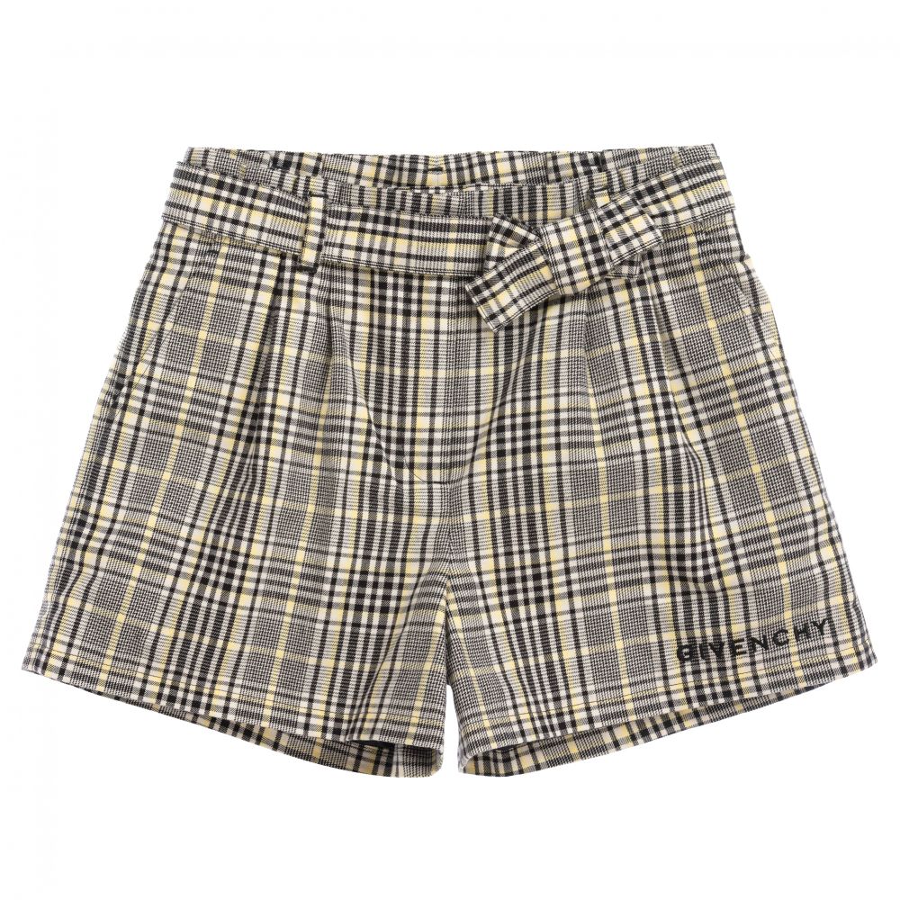 Givenchy - Teen Black Check Logo Shorts | Childrensalon