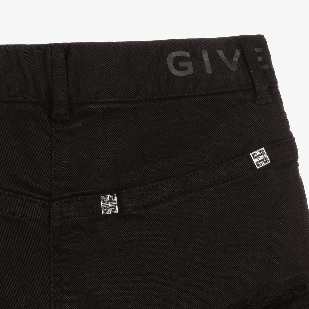 Givenchy-شورت تينز بناتي قطن لون أسود | Childrensalon Outlet