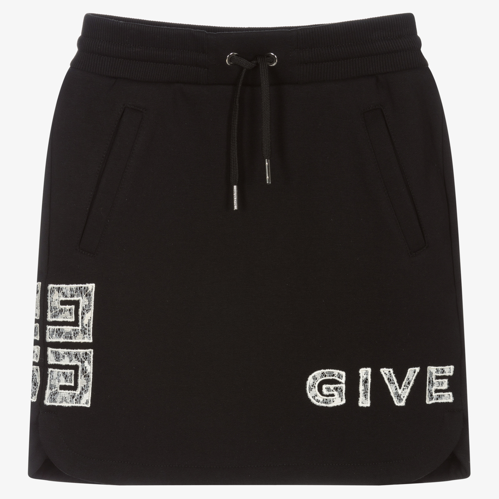 Givenchy - Teen Black Logo Fleece Skirt | Childrensalon