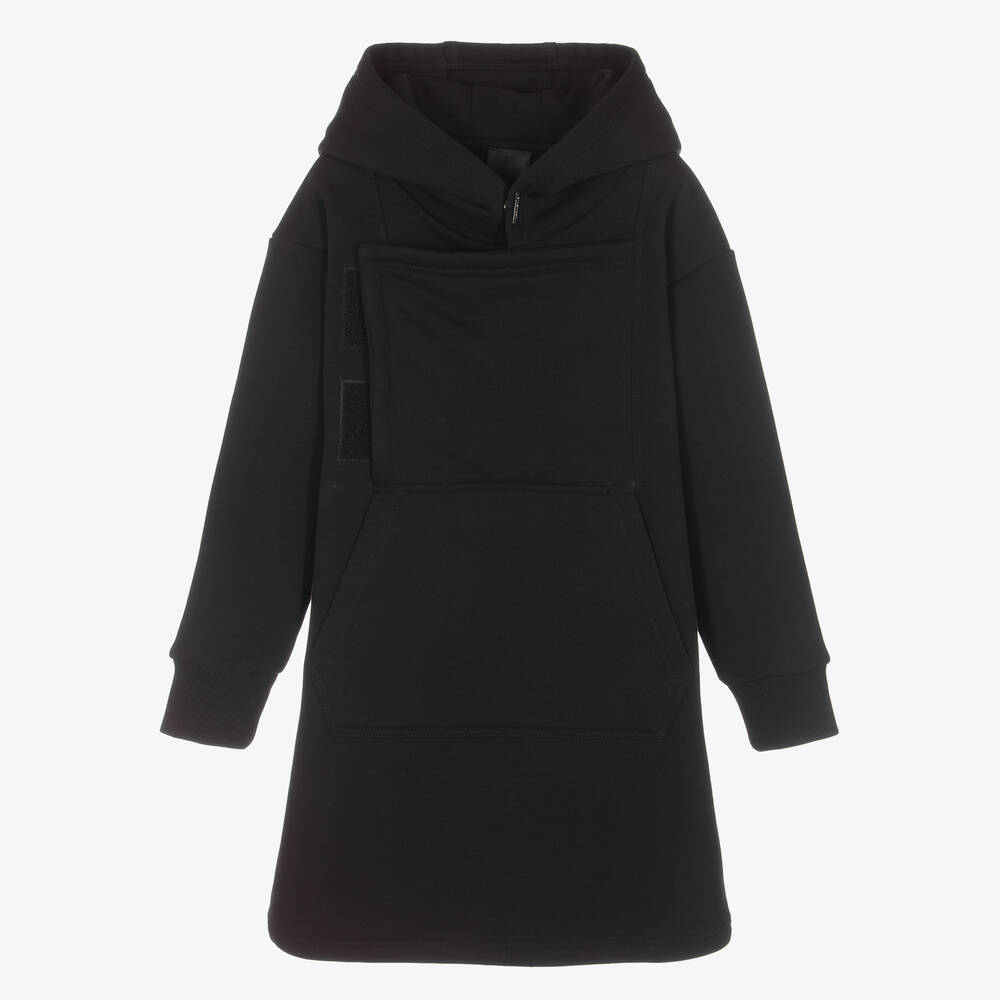 Givenchy - فستان هودي تينز قطن جيرسي لون أسود | Childrensalon