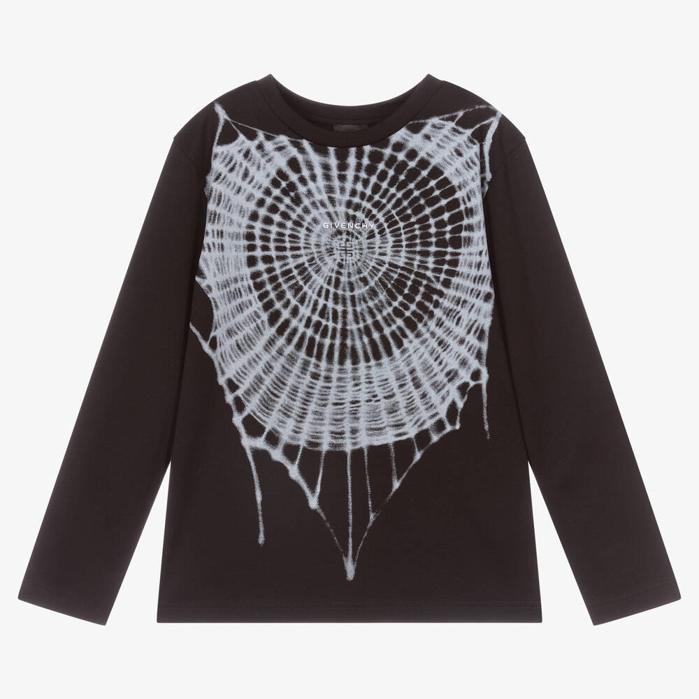 Givenchy-Teen Black Spider Web Top | Childrensalon Outlet