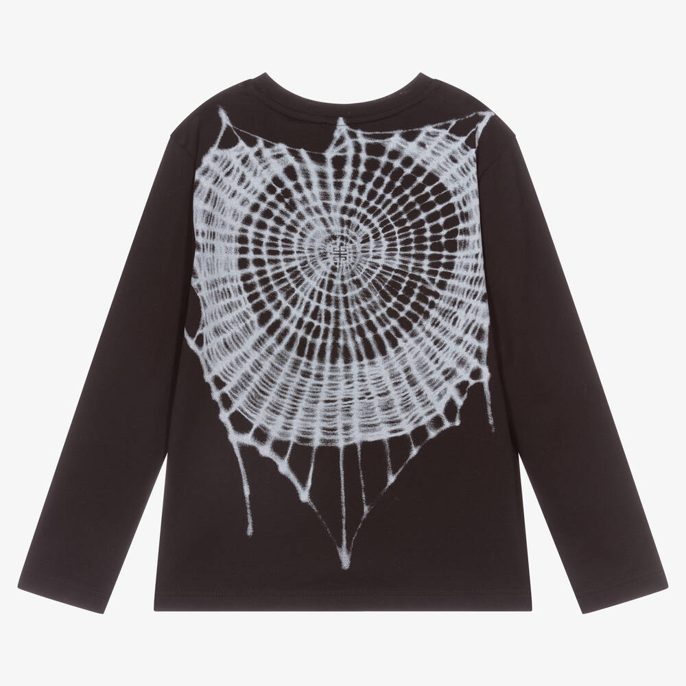 Givenchy-Teen Black Spider Web Top | Childrensalon Outlet