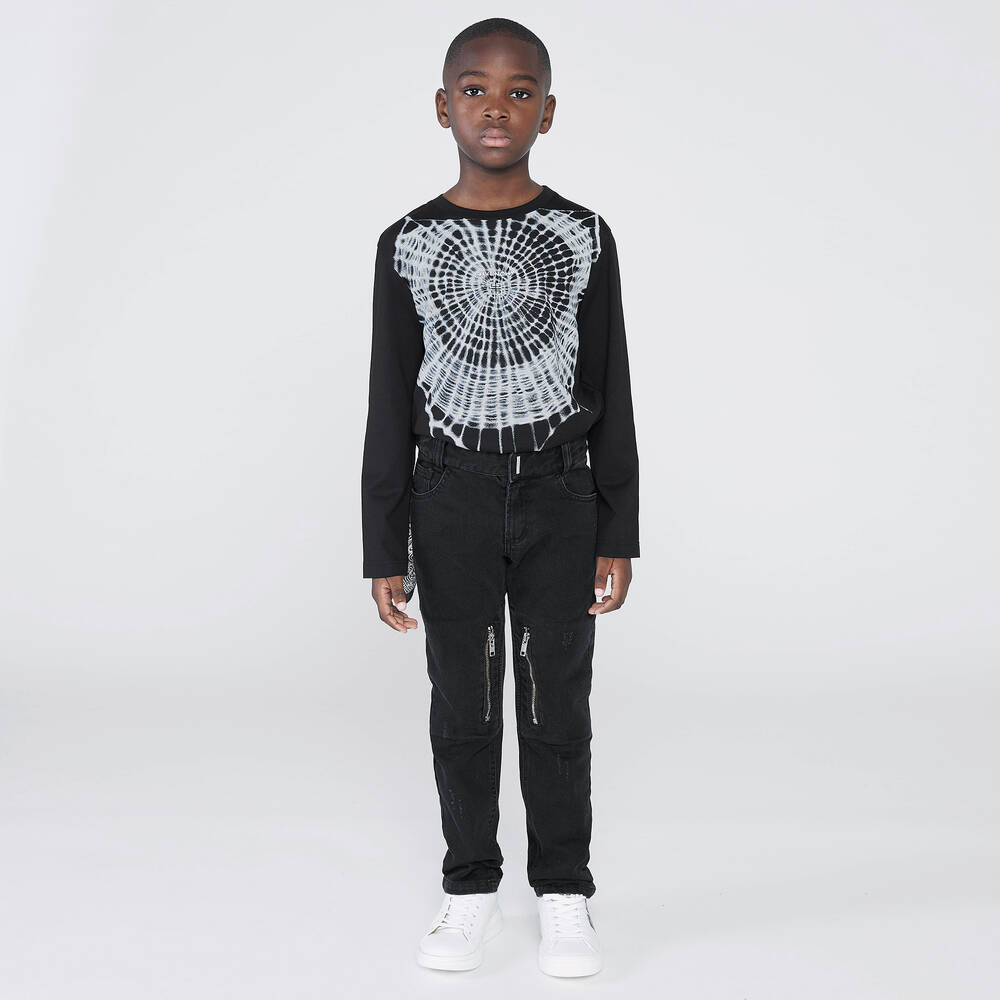 Givenchy-Teen Black Spider Web Top | Childrensalon Outlet