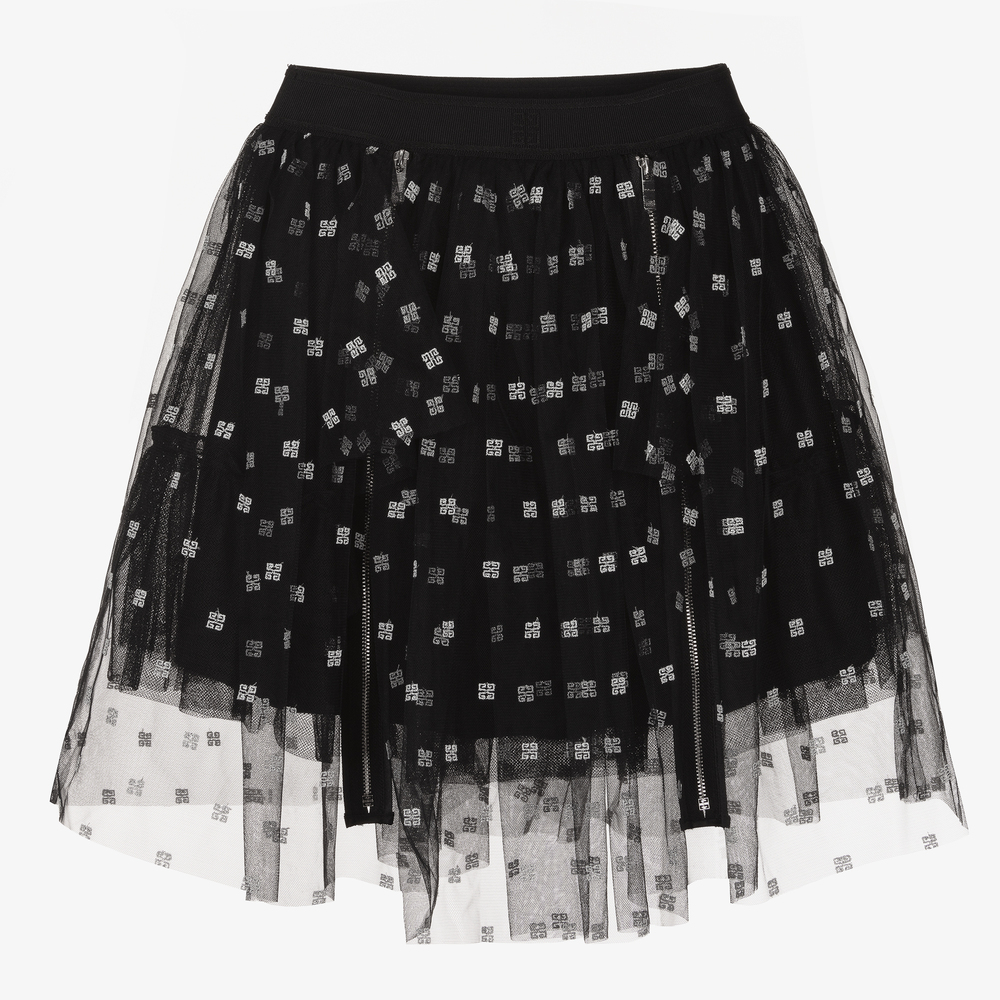 Givenchy - Teen Black Tulle Logo Skirt | Childrensalon