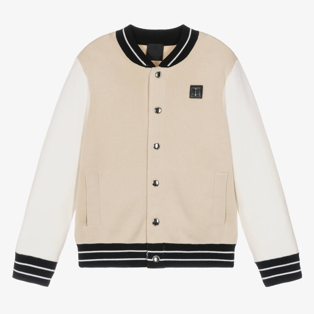 Givenchy-Teen Boys Beige Cotton Knit Cardigan | Childrensalon Outlet