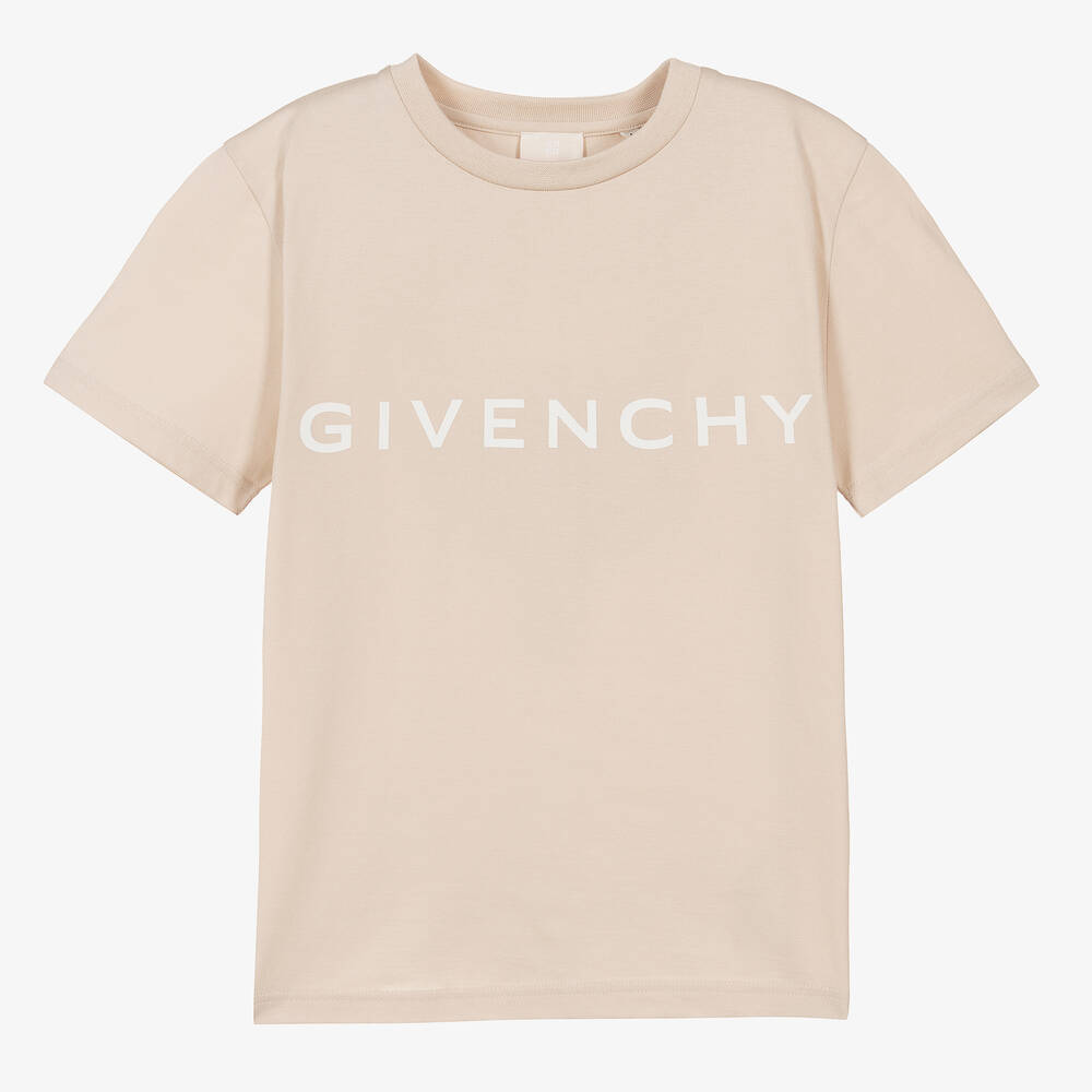 Givenchy - Teen Boys Beige Cotton Logo T-Shirt | Childrensalon