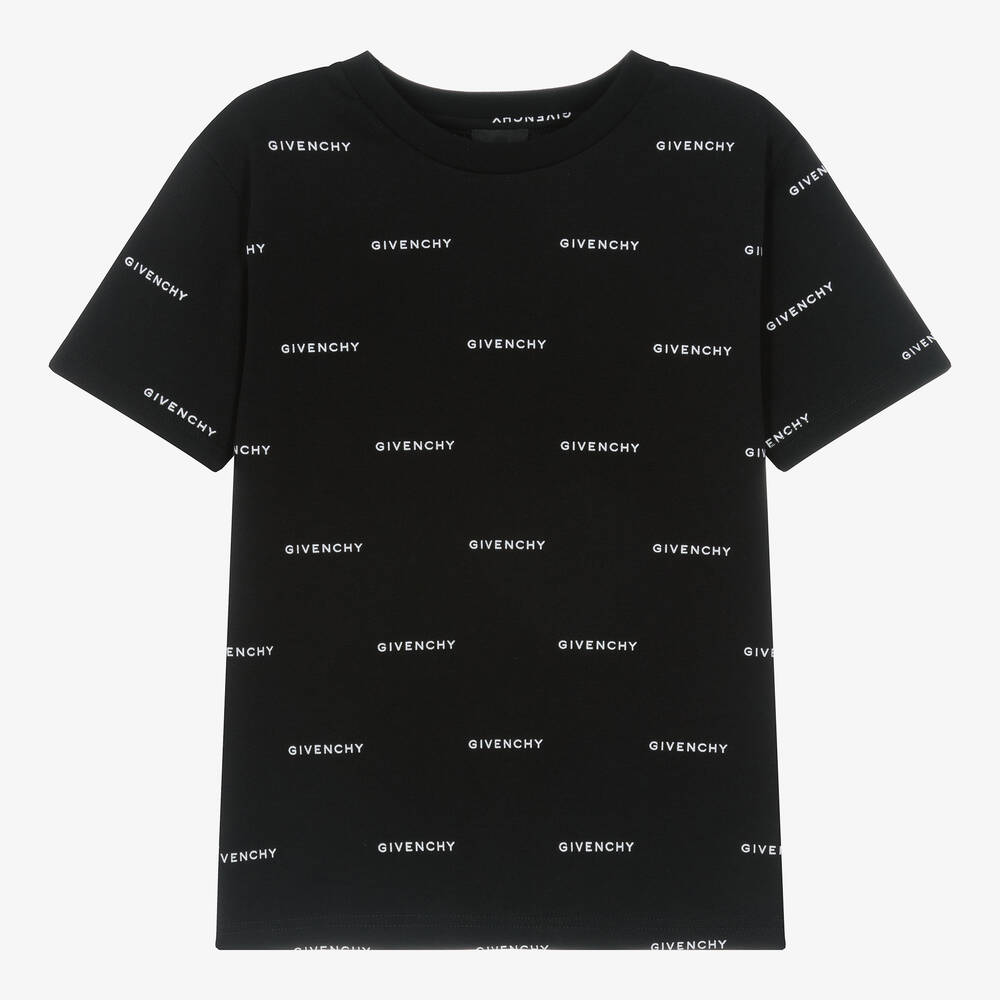 Teen Boys Black 4G Cotton T-Shirt